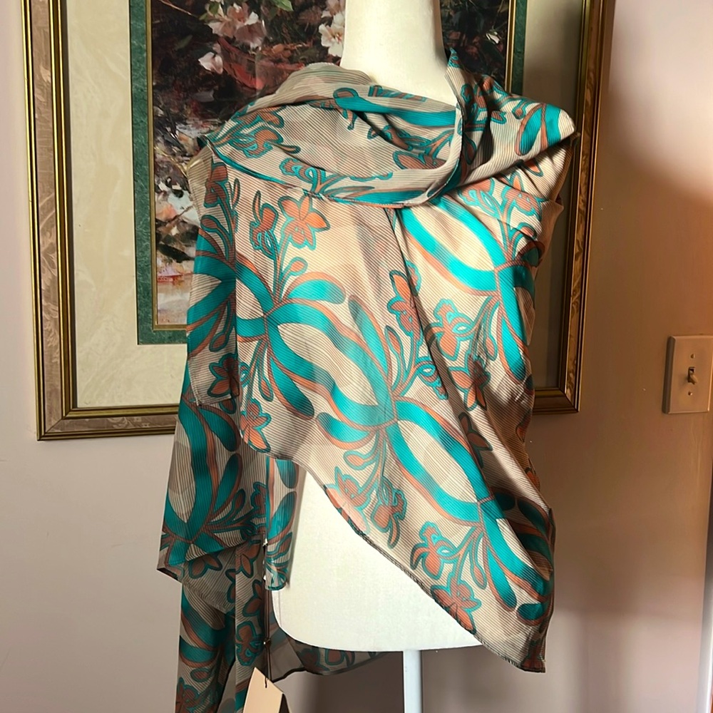Beautiful 100% silk scarf by Sinesia Karol